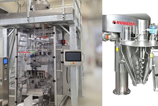 Rovema VPR 320 verpakt melkpoeder in 1-2 kg blokbodemzakken voor Duitse klant