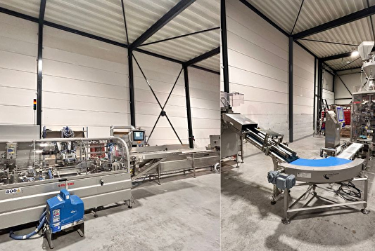 Rovema kartonneermachine en VPS 260 verpakken melkpoeder voor een Franse klant.